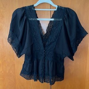 Black lace going out top